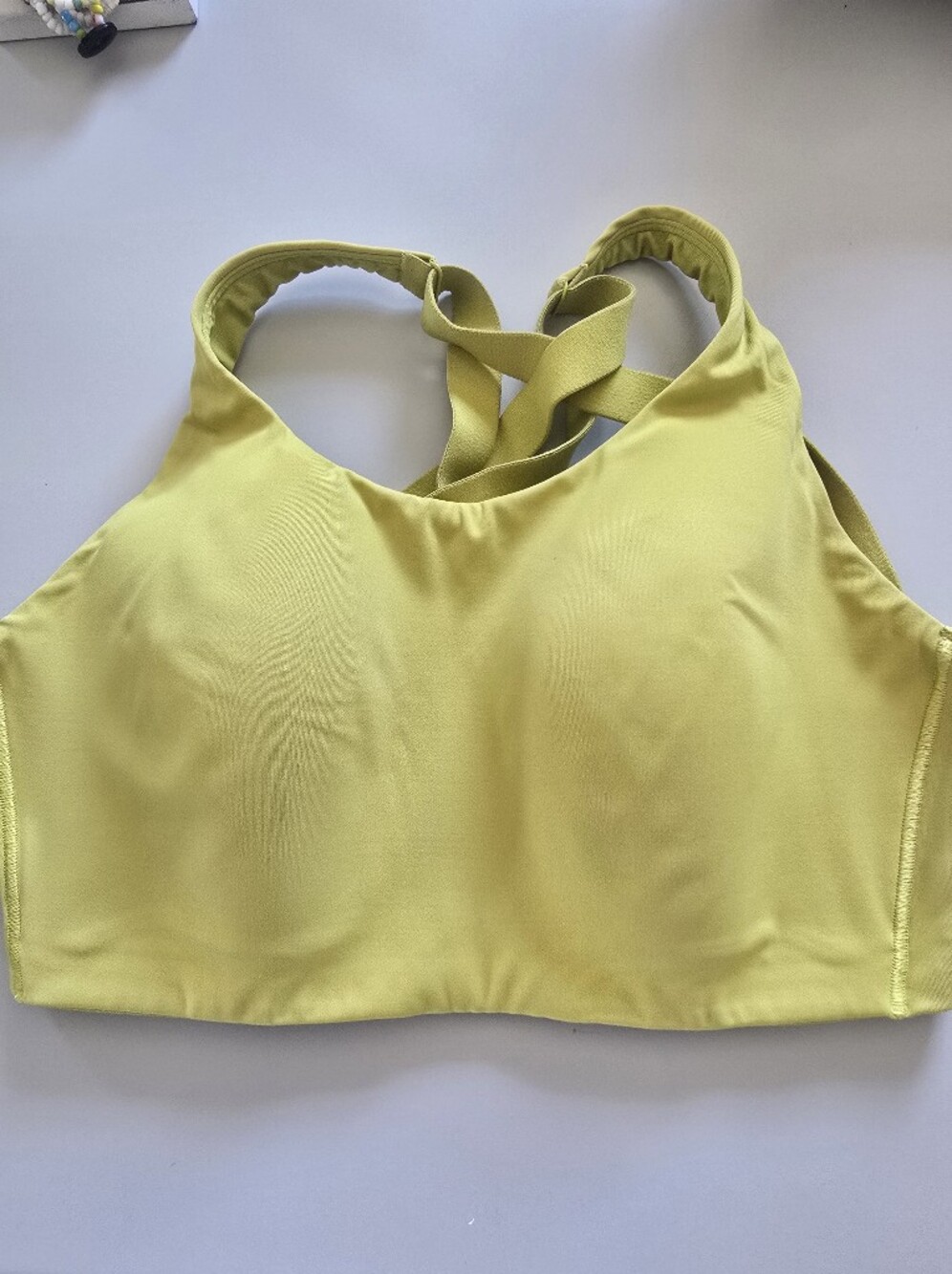lululemon athletica 32Dd Lemon Yellow Cross-Back Sports Bra